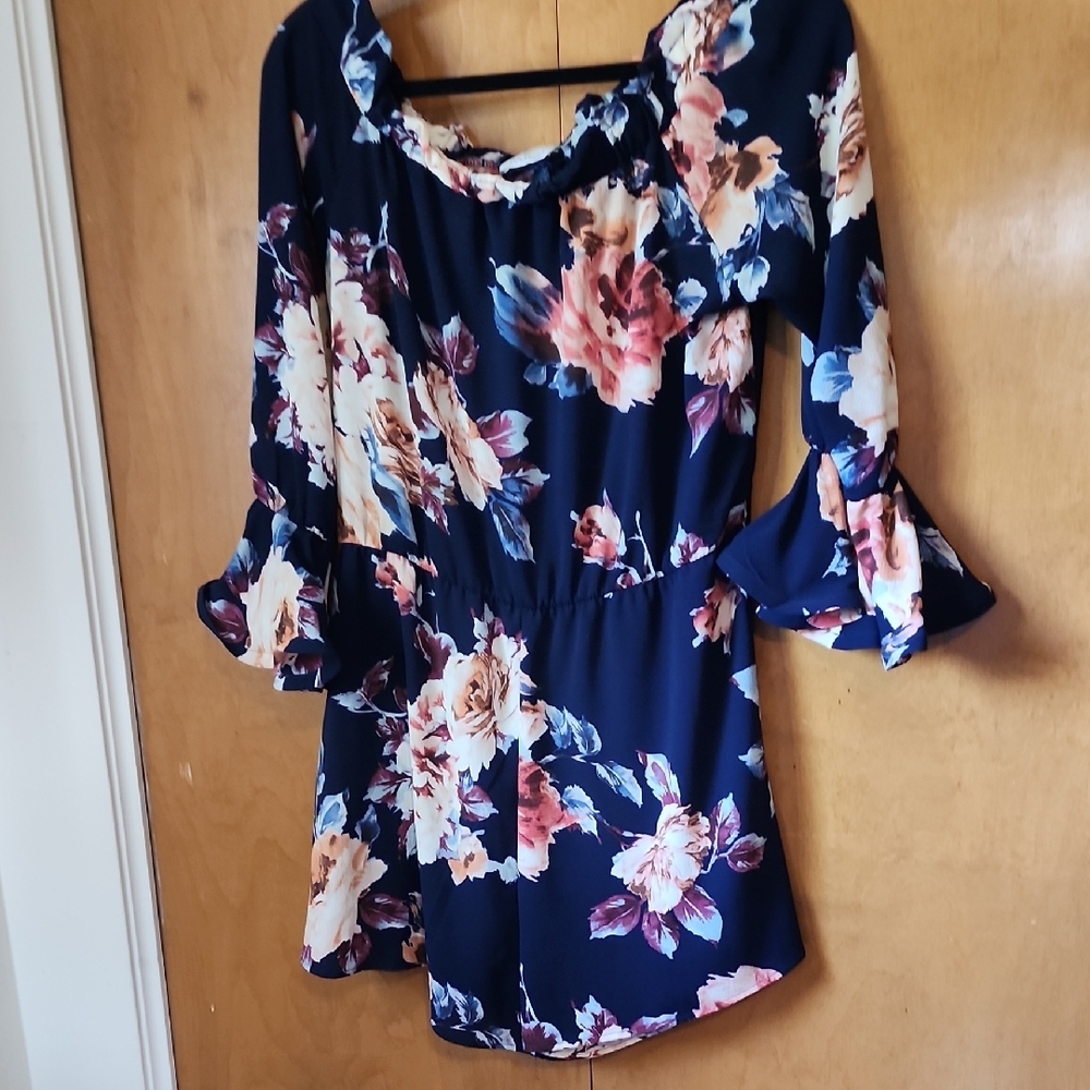 Floral Navy Women's Romper